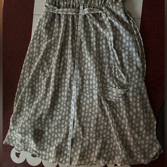 Prelude Grey White Midi Drape Neckline Matching belt Size14 - Picture 13 of 13